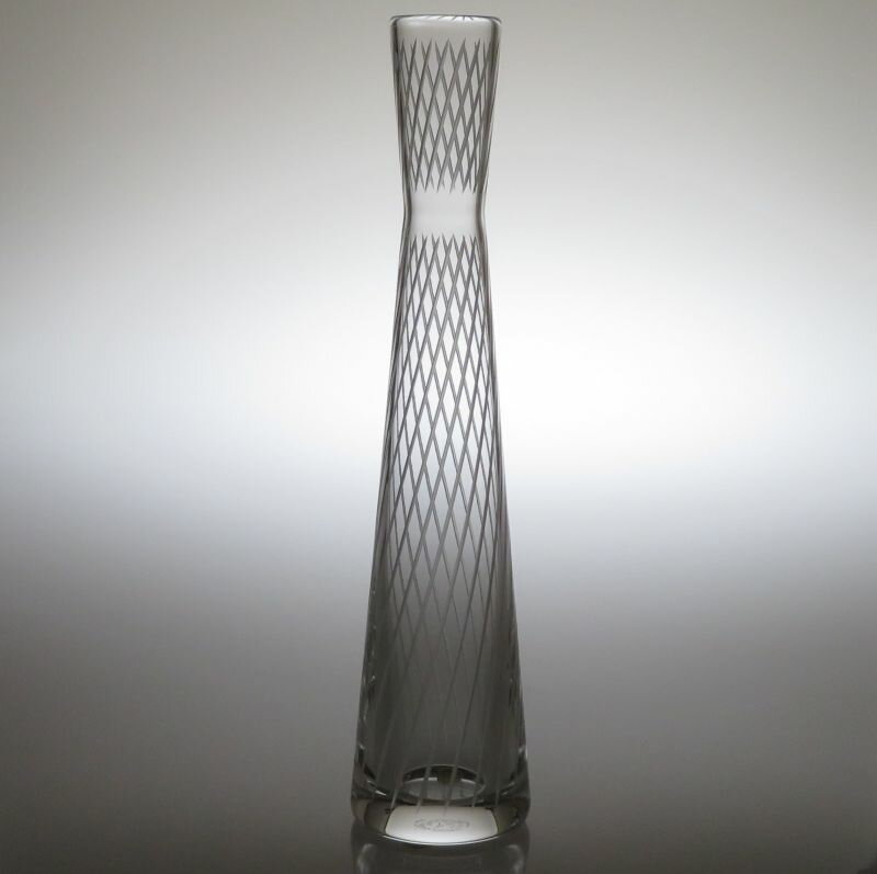 バカラ　花瓶 ● ミカド フラワーベース ヴェース シンプル ライン 23cm クリスタル Mika ...
