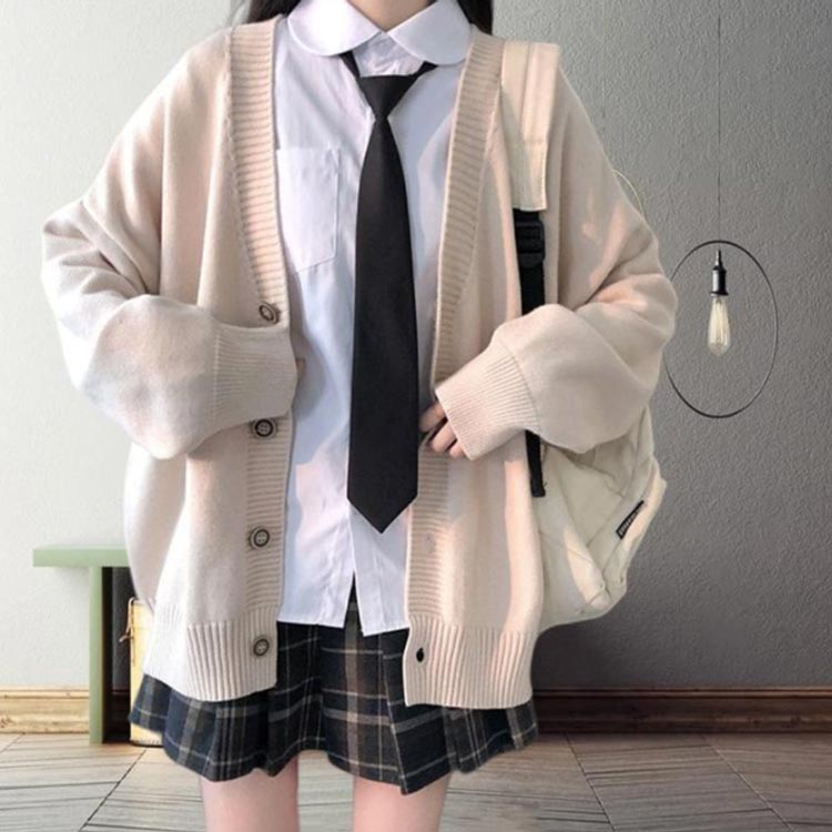 ニットカーディガン カーディガン Vネック スクールカーディガン 学生服 セーラー服 入学式 制服 ニットセーター 前開き 秋 通学 レディース 女子高生 セーター 羽織り アウター カジュアル 冬 卒業式 高校生 通勤 厚手