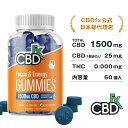 CBDfx CBDグミ フォーカス エネルギー 60粒入 CBD含有量 1500mg 1粒あたり 25mg CBD配合 ブロードスペクトラム CBD CBG CBN CBC アントラージュ 効果 ヘンプ 麻 自然 ナチュラル カンナビジオール リラックス