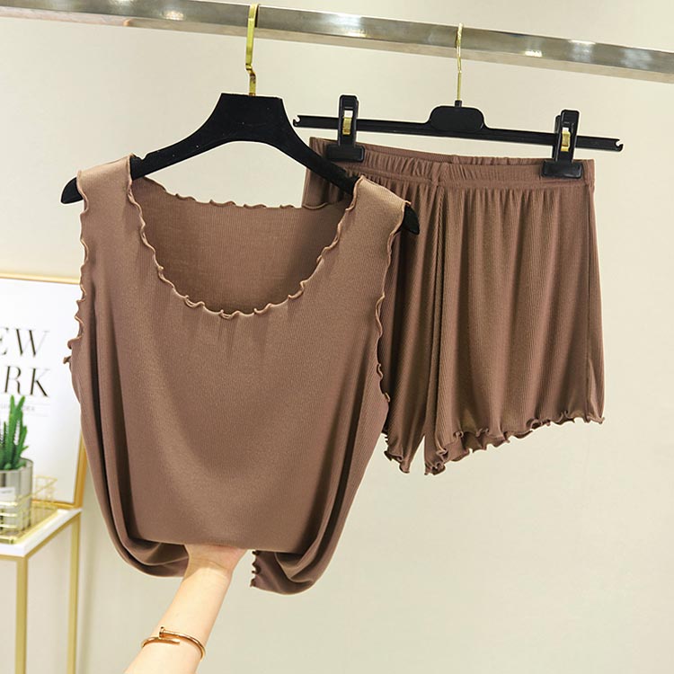 全9色！タックトップとショートパンツのセットアップ レディース ルームウエア 部屋着 上下セット 2点セット パジャマ リブ編み 大きサイズ カジュアル シンプル 無地 春夏 夏服 送料無料
