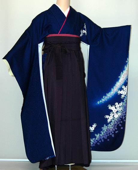 Rakuten - 【レンタル】振袖、袴（はかま）レンタル【青・青紫・緑系】【HF715】標準/L寸/7号/9号/11号/13号/冬春キャンペーン