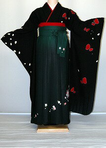 Rakuten - 【レンタル】振袖、袴（刺繍はかま）レンタル【黒・茶・グレー系】【HF721】標準/L寸/7号/9号/11号/13号/冬春キャンペーン