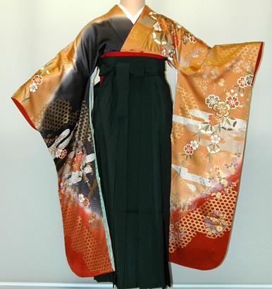 Rakuten - 【レンタル】振袖、袴（はかま）レンタル【多色系・古典柄】【HF722】標準/L寸/7号/9号/11号/13号/冬春キャンペーン