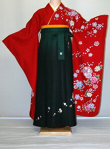 乐天商城 - 【レンタル】振袖、袴（刺繍はかま）レンタル【赤・ピンク・赤紫系】【HF734】標準/L寸/7号/9号/11号/13号/冬春キャンペーン