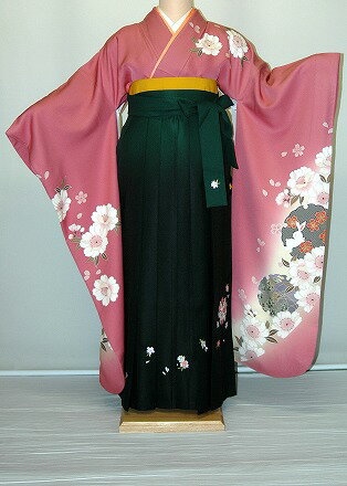 Rakuten - 【レンタル】振袖、袴（刺繍はかま）レンタル【赤・ピンク・赤紫系】【HF747】標準/L寸/7号/9号/11号/13号/冬春キャンペーン