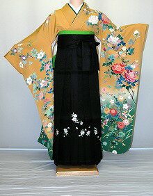 Rakuten - 【レンタル】振袖、袴（刺繍はかま）レンタル【黄色・淡色系】【HF748】標準/L寸/7号/9号/11号/13号/冬春キャンペーン