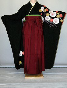 【レンタル】振袖、袴(はかま)レンタル【黒・茶・グレー系】【HF752】標準/L寸/7号/9号/11号/13号/冬春キャンペーン