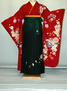 Rakuten - 【レンタル】振袖、袴（刺繍はかま）レンタル【赤・ピンク・赤紫系】【HF761】標準/L寸/7号/9号/11号/13号/冬春キャンペーン