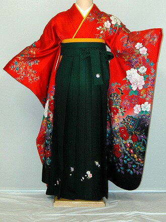 Rakuten - 【レンタル】振袖、袴（刺繍はかま）レンタル【赤・ピンク・赤紫系】【HF766】標準/L寸/7号/9号/11号/13号/冬春キャンペーン
