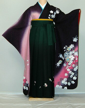 Rakuten - 【レンタル】振袖、袴（刺繍はかま）レンタル【青・青紫・緑系】【HF768】標準/L寸/7号/9号/11号/13号/冬春キャンペーン