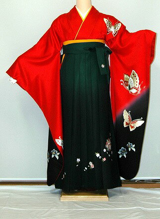 身丈肩裄袖丈前幅後幅165cm68cm106cm25cm30cmサイズ；L寸・・・身長153cmより168cm位に対応ヒップ102cm位までの方に、ギリギリ105cm位まで■着物のサイズについて詳しくお知りになりたい方は「きもの庄司」（庄司呉服店）まで電話かメールにてお問い合せ下さい。□大阪・神戸・京都はもとより、北は北海道から東北・東京・神奈川・千葉・埼玉・静岡・名古屋・福岡・沖縄まで日本全国どこへでも、均一料金で、お届けさせていただきます。□ 振袖・刺繍袴セット内容 □振袖（正絹）、袴（ぼかし刺繍袴）、長襦袢、巾着、着付小物一式
