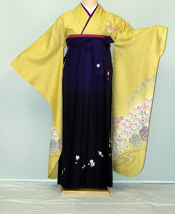 Rakuten - 【レンタル】振袖、袴（刺繍はかま）レンタル【黄色・淡色系】【HF783】標準/L寸/7号/9号/11号/13号/冬春キャンペーン