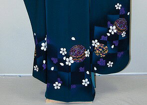 かしいしょうプラザ大きい留袖振袖の【レンタル】振袖、袴（はかま）レンタル【青・青紫・緑系】【HF785】標準/L寸/7号/9号/11号/13号/冬春キャンペーン｜アングル3
