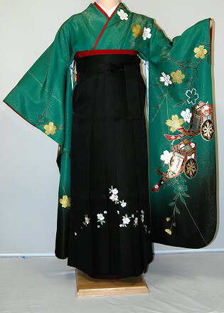 【レンタル】振袖、袴(刺繍はかま)レンタル【青・青紫・緑系】【HF308】標準/小柄/S寸/M寸/7号/9号/11号/13号/冬春キャンペーン