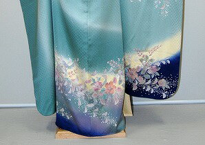 【レンタル】振袖、袴（はかま）レンタル【青・青紫・緑系】【HF795】標準/L寸/7号/9号/11号/13号/冬春キャンペーン