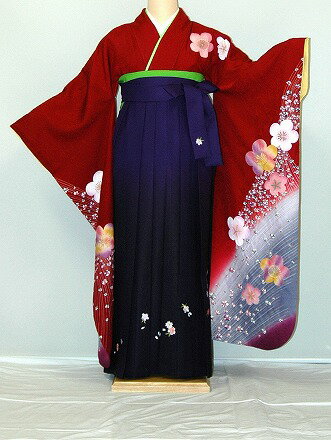 Rakuten - 【レンタル】振袖、袴（刺繍はかま）レンタル【赤・ピンク・赤紫系】【HF312】標準/小柄/S寸/M寸/7号/9号/11号/13号/冬春キャンペーン