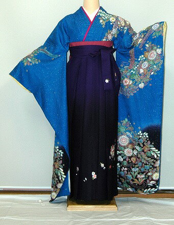 【レンタル】振袖、袴(刺繍はかま)レンタル【青・青紫・緑系】【HF910】ワイドサイズ/ゆったり/大きい/幅広/2L/3L/13号/15号/17号/袴レンタル 冬春キャンペーン 【レンタル】振袖、袴(刺繍はかま)レンタル【青・青紫・緑系】【HF910】ワイドサイズ/ゆったり/大きい/幅広/2L/3L/13号/15号/17号/袴レンタル 冬春キャンペーン