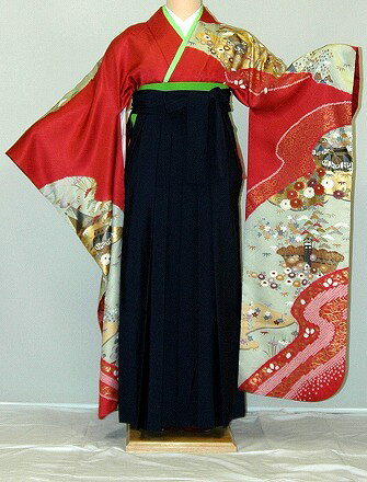 Rakuten - 【レンタル】振袖、袴（はかま）レンタル【赤・ピンク・赤紫系】【HF922】標準/L寸/7号/9号/11号/13号/冬春キャンペーン
