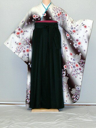 【レンタル】振袖、袴(はかま)レンタル【白・薄色系】【HF938】ワイドサイズ/ゆったり/大きい/幅広/2L/3L/13号/15号/17号/袴レンタル 冬春キャンペーン