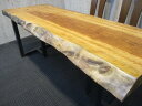 1140 椨 タブ 一枚板 ダイニング 座卓 ローテーブル テーブル 一枚板テーブル 長さ 180cm 奥行 67～65～69cm 厚み 6.7cm