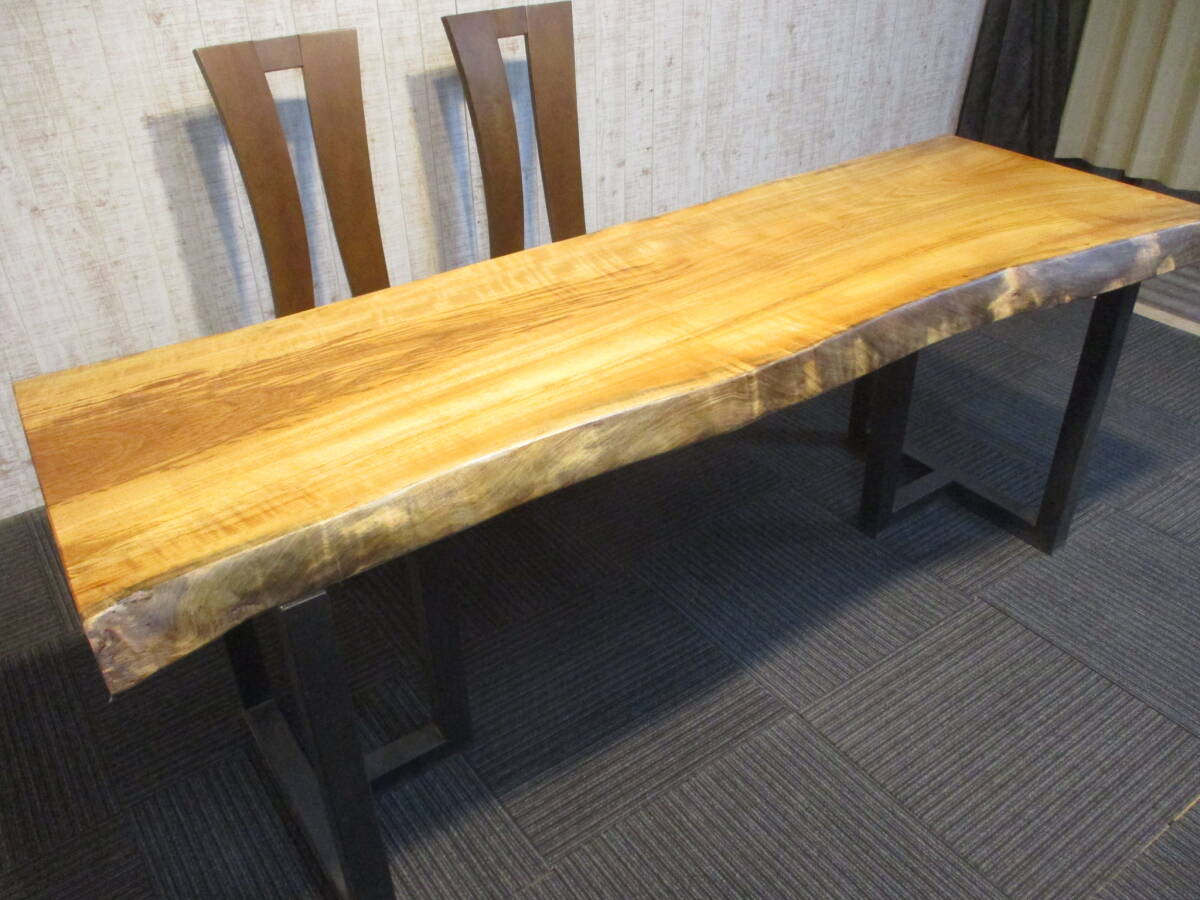 1141 椨 タブ 一枚板 ダイニング 座卓 ローテーブル テーブル 一枚板テーブル 長さ 190cm 奥行 62～58～70cm 厚み 6.2cm