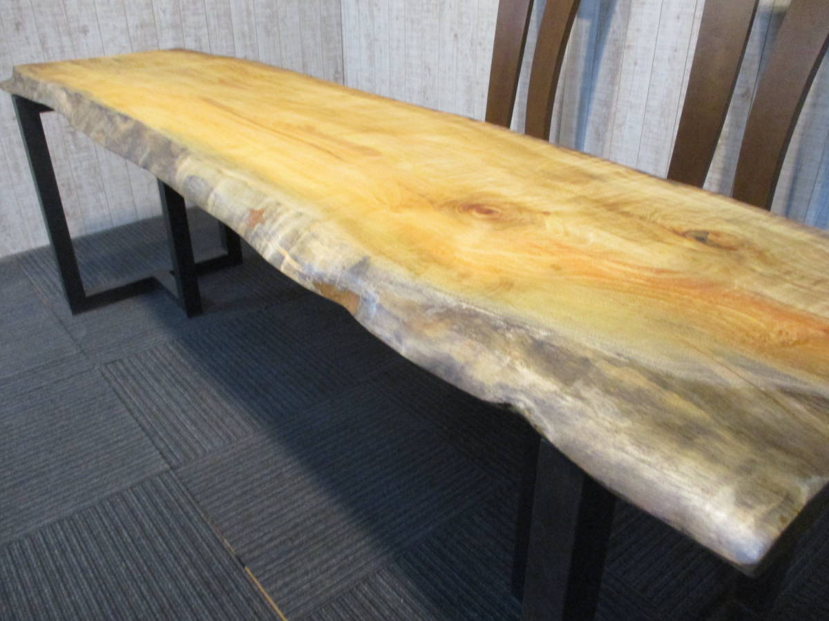 1108 椨 タブ 一枚板 天板 ダイニング 座卓 ローテーブル テーブル 一枚板テーブル 無垢一枚板 長さ 211cm 幅 60~60~54cm 厚み 4.2cm