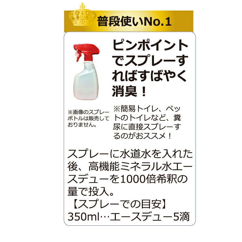 超強力業務用ペット用消臭剤原液高機能ミネラル水エースデュープロ仕様1000倍希釈家庭用尿臭便臭ペット糞尿安全日本製