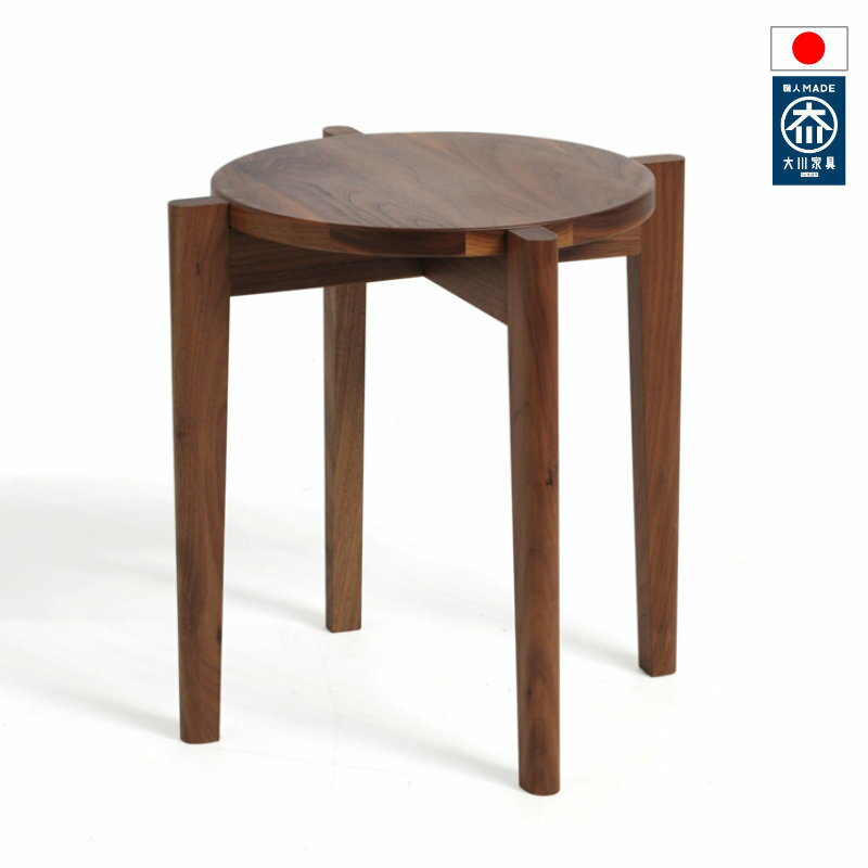 Wooden - スツール 日本製 国産 北欧風 一人椅子 スツール 椅子 チェア 無垢 ロータイプ/ハイタイプ おしゃれ 選べる座面