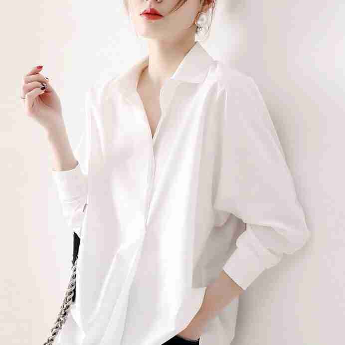 オーバーサイズシャツ トップス シャツ 袖あり 長袖 Vネック 襟付き XS S M L XL 2XL かわいい 大人可愛い きれいめ シンプル カジュアル 大人 上品 おしゃれ こなれ感 ラフ ラブリー キュート ガーリー モダン 主役級 存在感 無地 春 秋 10代 20代 30代 個性的 送料無料