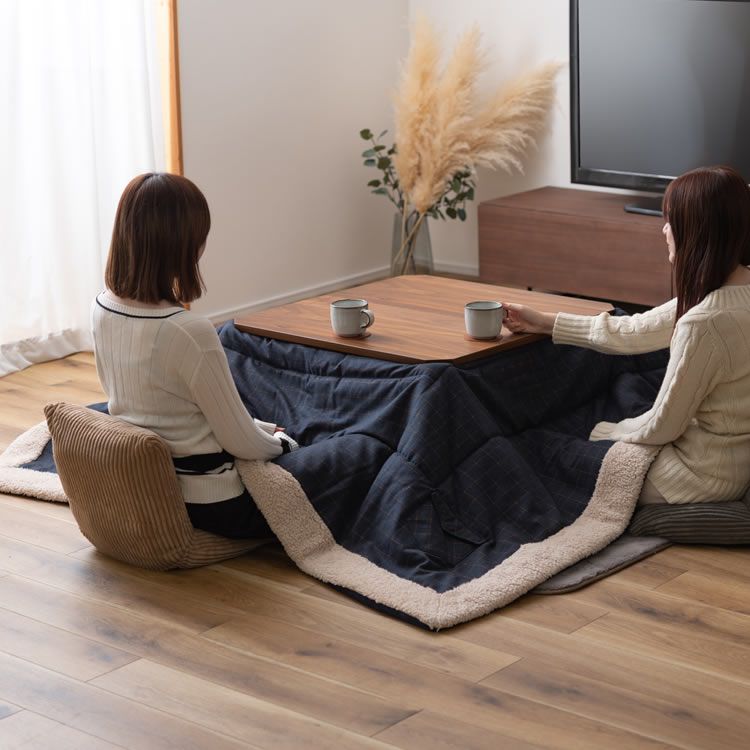 コタツ布団 正方形 天板サイズ80×80以下 ポリエステル アクリル W 190 X D 190 ( 上掛け おしゃれ 掛け布団 格子 こたつ掛布団 )