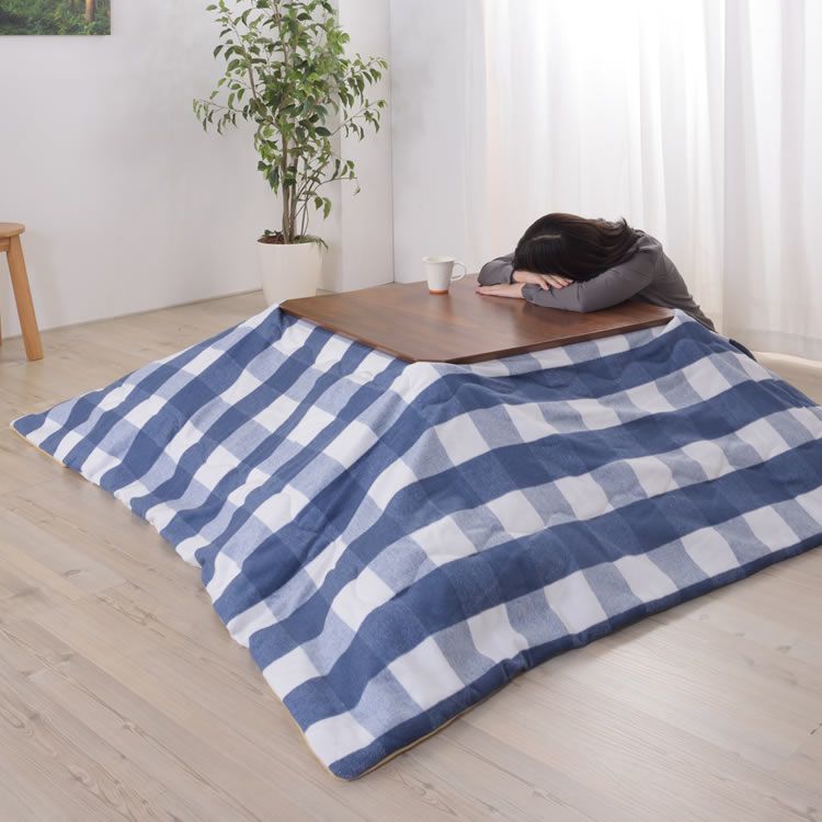 薄掛けコタツ布団 正方形 こたつ布団 こたつふとん コタツ サイズ約190×190 チェック柄 薄掛け フリー..