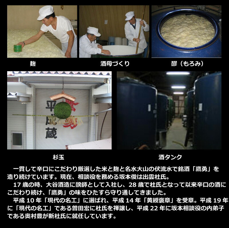 鷹勇 大吟醸 ギフトケース入 1800ml 日本酒 鳥取 地酒 ギフト お歳暮 父の日 お中...