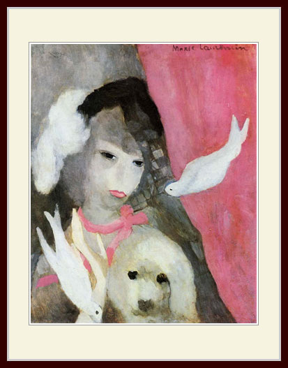 乐天商城 - ローランサン・「犬と鳥と女」