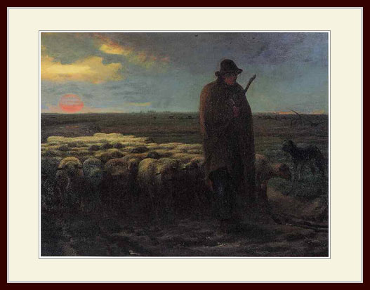 ミレー・「夕暮れに羊を連れ帰る羊飼い」
