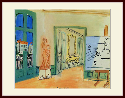 デュフィ・「赤い彫刻のあるアトリエ」