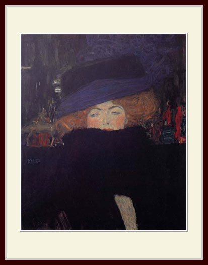 クリムト・「帽子と羽毛の襟巻の婦人」