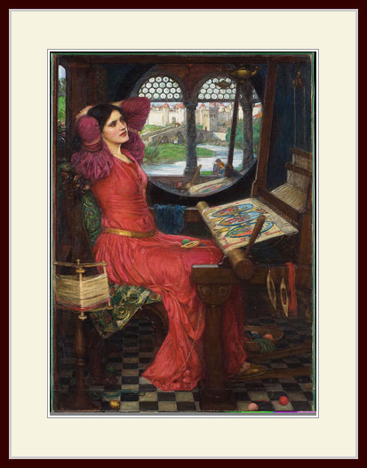 ウォーターハウス・「影の世界にはもううんざり、とシャロットの女は言う」