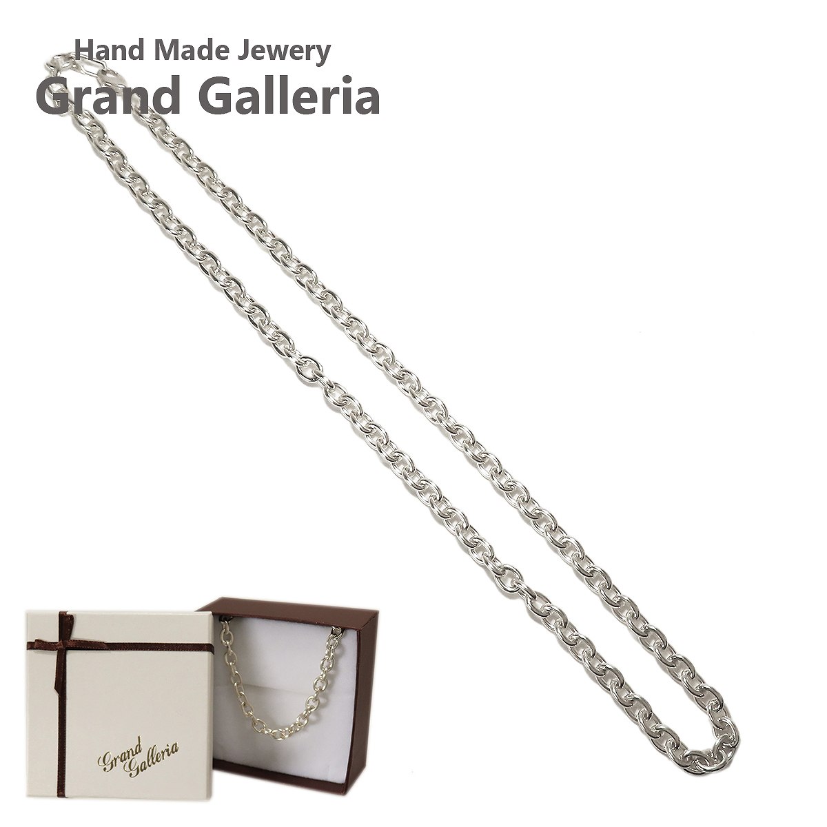 6.0mm 太い 小豆ネックレスチェーン シルバー925 小豆 ネックレス チェーン シルバーアクセサリー スターリングシルバー メンズ ユニセックス クリスマス 誕生日 男性 彼氏 お祝い 父の日 プレゼント ハンドメイド 箱入り ギフト ボックス Grand Galleria グランドガレリア