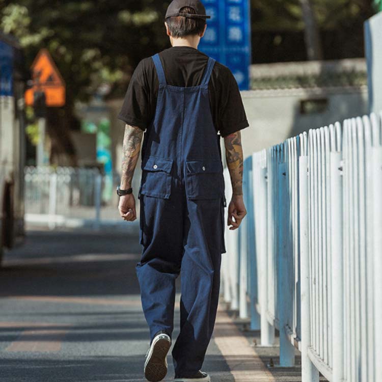 作業服 ゆったり サロペット 大きいサイズ オーバーオール 体型カバー つなぎ オールインワン ワイドパンツ 男女兼用 ロングパンツ オーバーオール カジュアル 無地 大きいサイズ ストリート系 リラックス