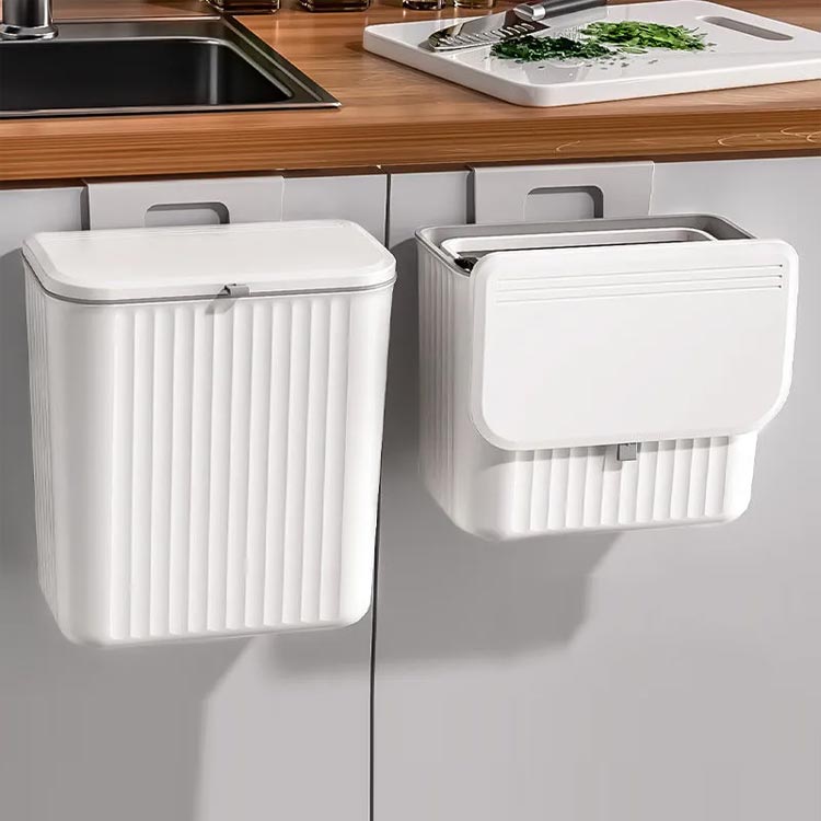 7L 北欧 キッチン ゴミ箱 壁掛け ふた付き 臭わない 壁掛けごみ箱 リビング 小さい 生ごみ ぶら下げ 三角コーナー 広口 7L ニオイ対策 [2]
