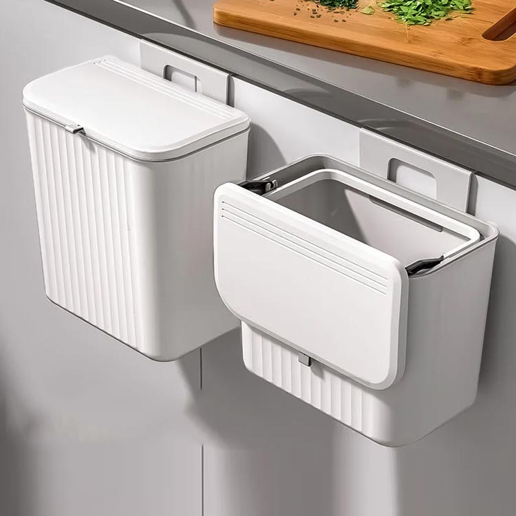 7L 北欧 キッチン ゴミ箱 壁掛け ふた付き 臭わない 壁掛けごみ箱 リビング 小さい 生ごみ ぶら下げ 三角コーナー 広口 7L ニオイ対策 [3]