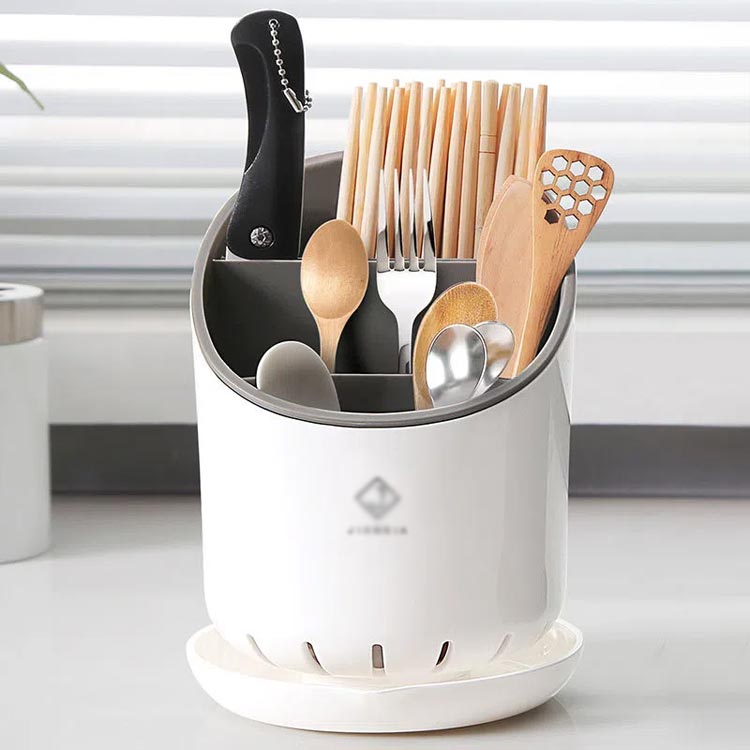 スタンド 2色展開 ボックス 二重構造 カトラリー 包丁スタンド 収納 2色展開 水切り キッチンスタンド ケース スプーン入れ 箸入れ 箸スタンド キッチン収納 調理用品立て