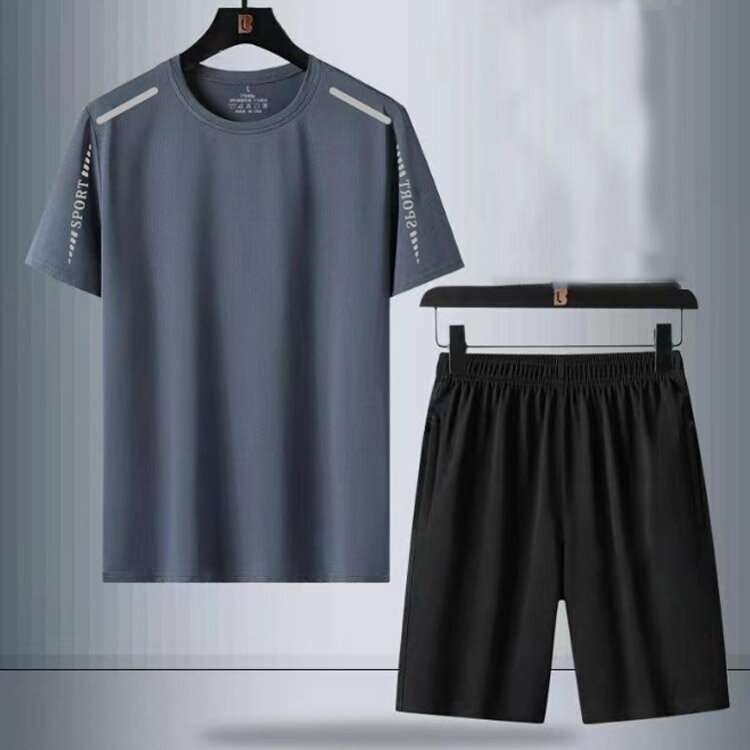 接触冷感 上下セット メンズ 夏 メッシュ 半袖 Tシャツ ハーフパンツ 2点セット ジャージ セットアップ 吸汗速乾 ショートパンツ スポーツウェア 運動 通学 ルームウェア 通気性 涼しい ゆったり おしゃれ 大きいサイズ カジュアル 送料無料 L-5XL