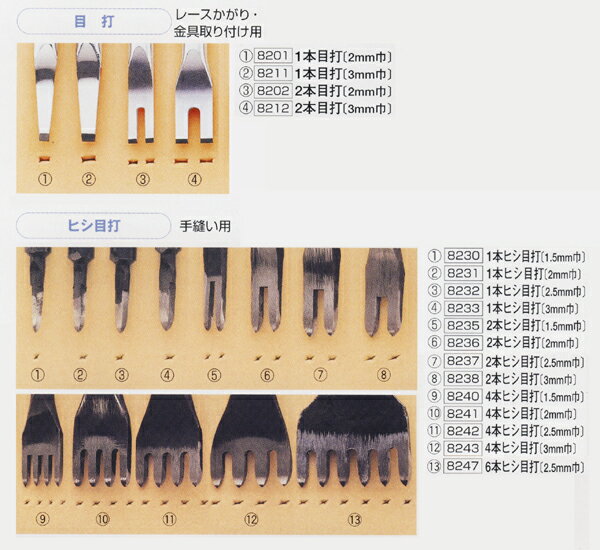 4本ヒシ目打　2.5mm巾