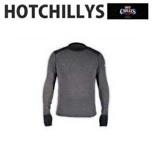 第二の肌のようなフィット感 防寒インナー HOT CHILLYS メリノウール スクープネック トップス メンズ 軽量 あったか 動きやすい 吸汗 速乾 厚手 保温性能 防臭 フィット感 HC8452 ベースレイヤー アンダーシャツ 長袖 サムホール付 冬 登山 雪山 ホットチリーズ