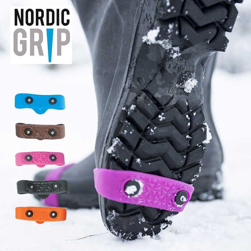 雪 靴 滑り止め NORDIC GRIP MINI 靴底用 スノースパイク かんたん装着ミニタイプ  ...