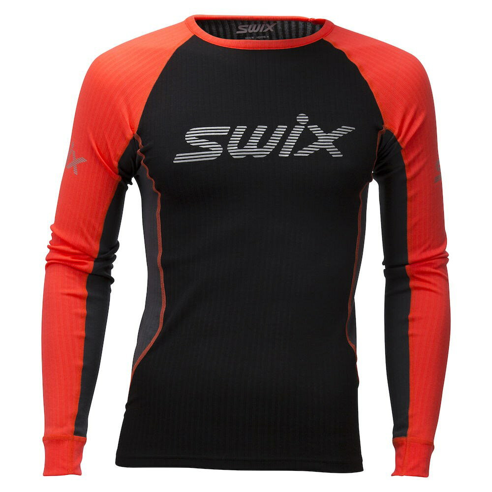 SWIX(スウィックス) 有酸素運動用 高機能 インナー Tシャツ Radiant レースX LS 長袖 メンズ 40601-90015 蛍光 吸湿発散 速乾 温度調整 軽量 伸縮 ベースレイヤー メンズ インナーフィットネス ランニング ウェア アウトドア スポーツ ジム