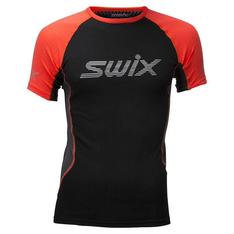 SWIX(スウィックス) 有酸素運動用 高機能 インナー Tシャツ Radiant レースX SS 半袖 メンズ 40611-90015 蛍光 吸湿発散 速乾 温度調整 軽量 伸縮 ベースレイヤー メンズ インナーフィットネス ランニング ウェア アウトドア スポーツ ジム