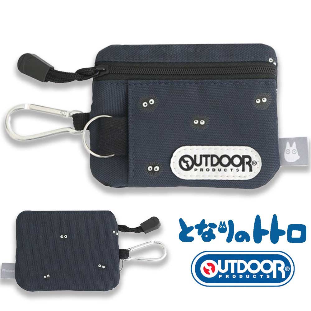 となりのトトロ OUTDOOR(アウトドア) PRODUCTS コラボキーコインケース 498511 小銭入れ/財布/ミニウォレット/キーケース/ネイビー/小トトロ/マックロクロスケ/キッズ/カバン/スタジオジブリ/ギフト/