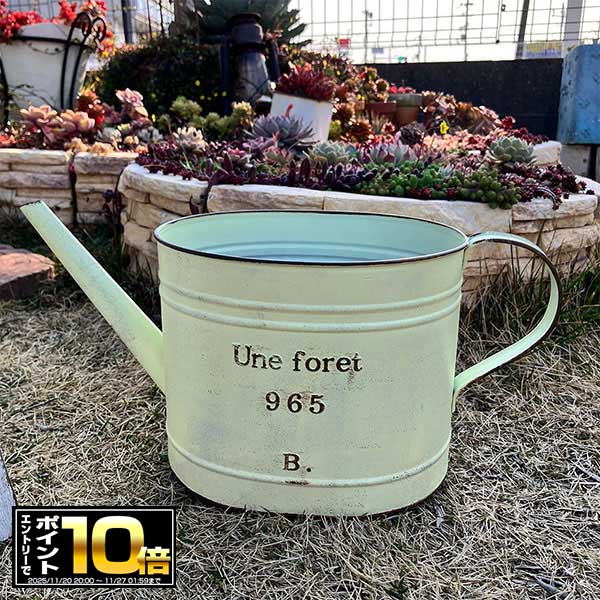 [エントリーでポイント10倍 11/20 20時〜]ジョウロ型 ブリキプランター (内径W19.5×L15.8cm) ユヌフォ..